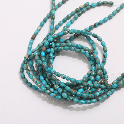 Natural Stone Turquoise Inlay Beads For Jewelry Making Featuring Cutting Printing Technique