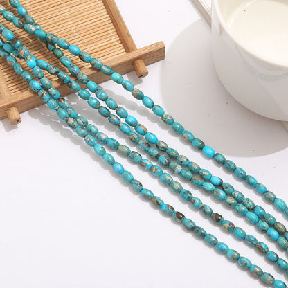 Natural Stone Turquoise Inlay Beads For Jewelry Making Featuring Cutting Printing Technique