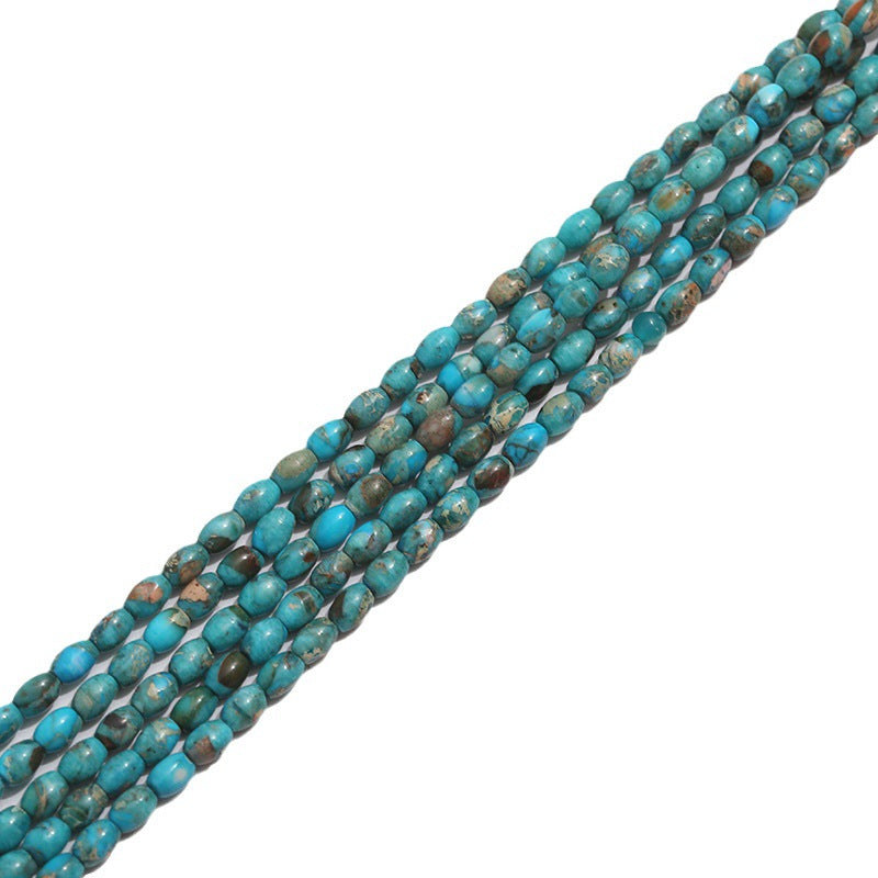 Natural Stone Turquoise Inlay Beads For Jewelry Making Featuring Cutting Printing Technique