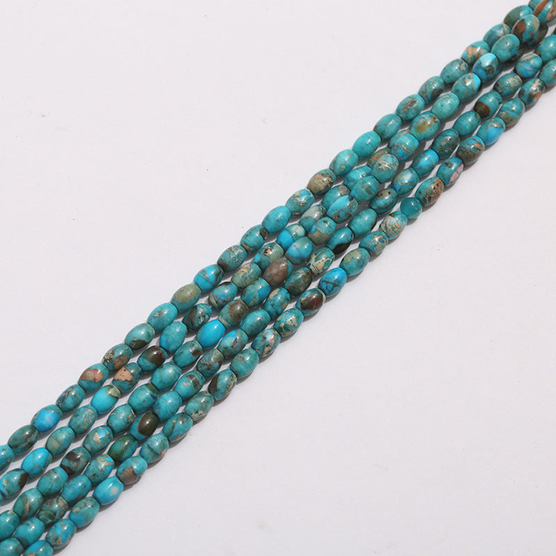 Natural Stone Turquoise Inlay Beads For Jewelry Making Featuring Cutting Printing Technique