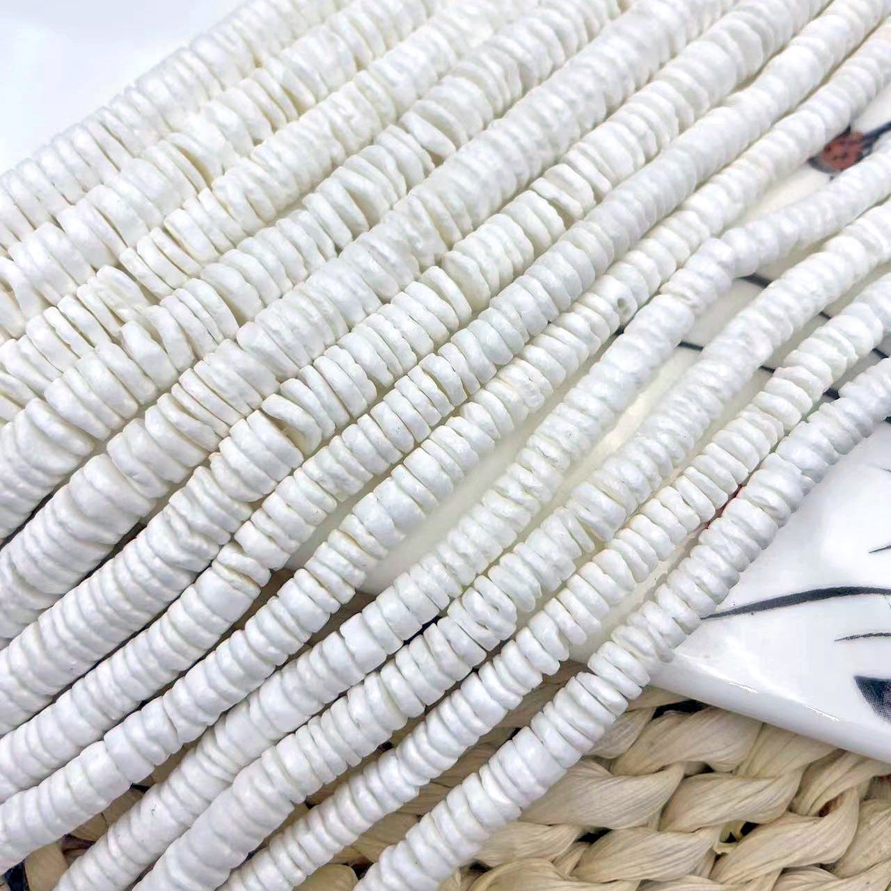 Polished Shell Spacer Bars For Jewelry Making, Diameter 8mm, White Baroque Style Beads