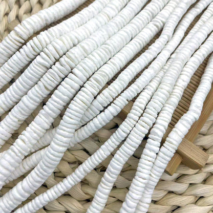 Polished Shell Spacer Bars For Jewelry Making, Diameter 8mm, White Baroque Style Beads