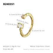 Gold Zircon Open Ring