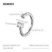 Zirconia Open Ring in Black Color