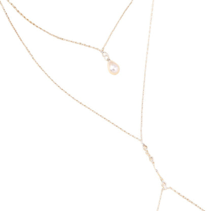 Silver Alloy Body Chain For Women In Simple Style With White Crystal Inlay And Electroplated Finish