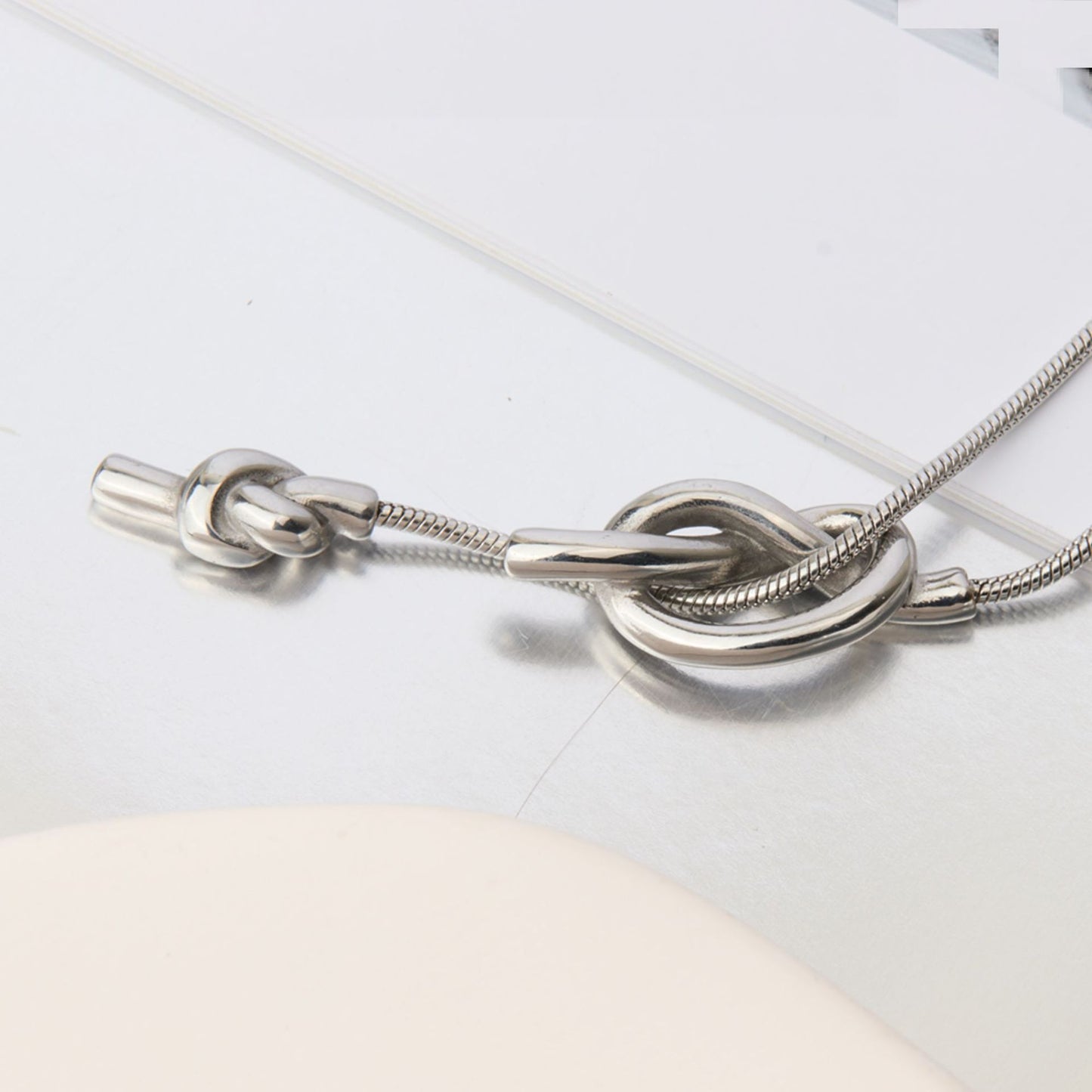 Tassel Sweater Chain Necklace In Electroplated Titanium Steel With Snake Chain, Unisex Design