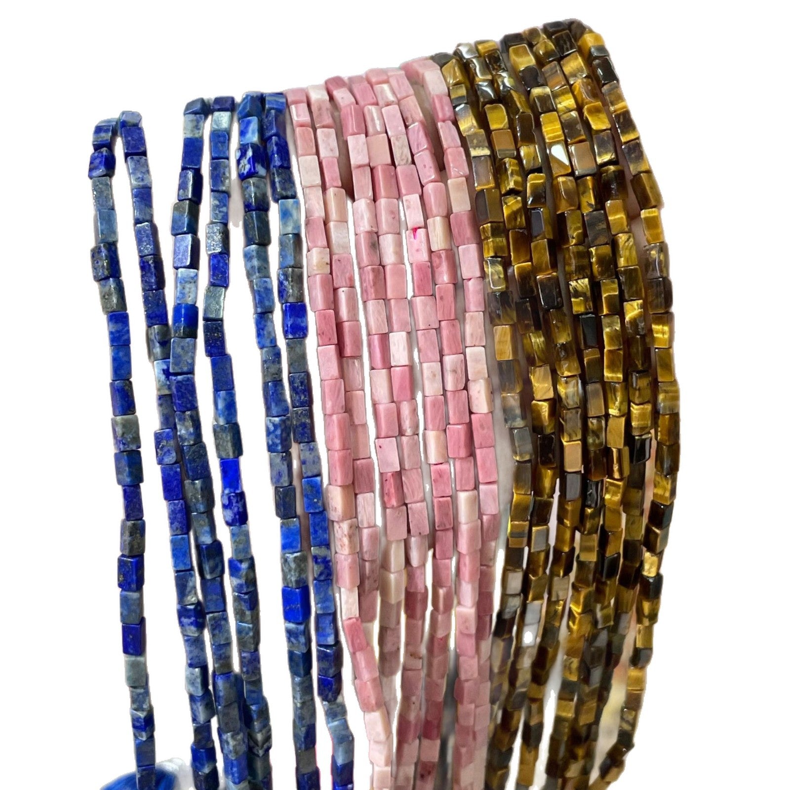 Polished Natural Lapis Lazuli Beads With Tiger Eye Inlay, 4mm Diameter, Hole Size 2~2.9mm For Jewelry Making