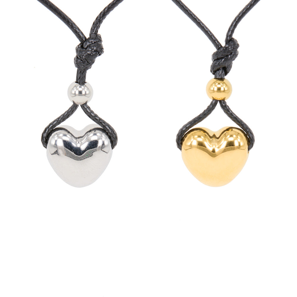 Heart Shape Pendant For Women In Simple Style, Made Of Titanium Steel With 18K Real Gold Electroplated Plating