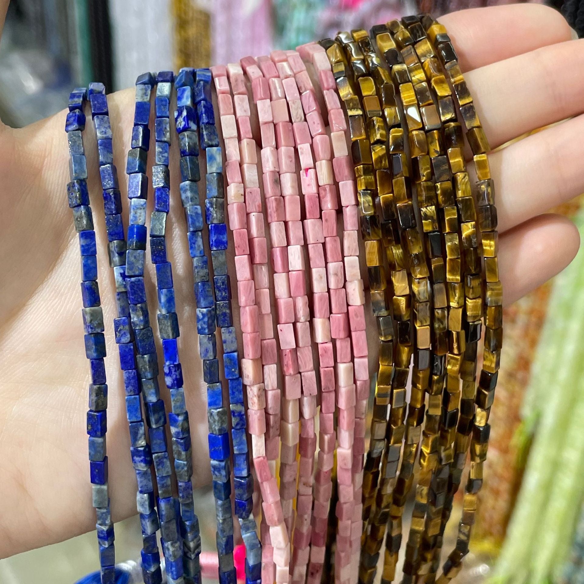 Polished Natural Lapis Lazuli Beads With Tiger Eye Inlay, 4mm Diameter, Hole Size 2~2.9mm For Jewelry Making