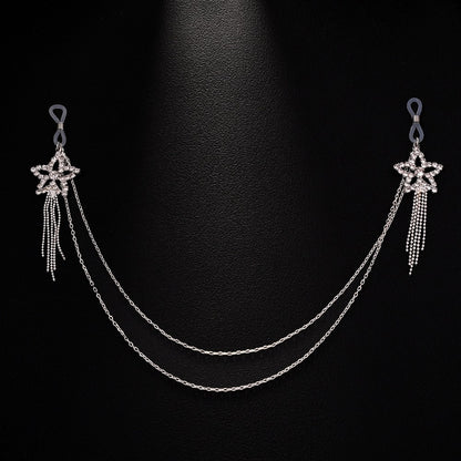 Silver Butterfly Body Chain For Women With Rhinestones, Electroplated Copper Plated Design