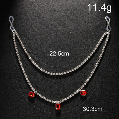 Silver Butterfly Body Chain For Women With Rhinestones, Electroplated Copper Plated Design