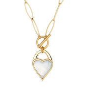 14K Gold | Double-sided Black and White Mother-of-pearl | Collarbone Chain