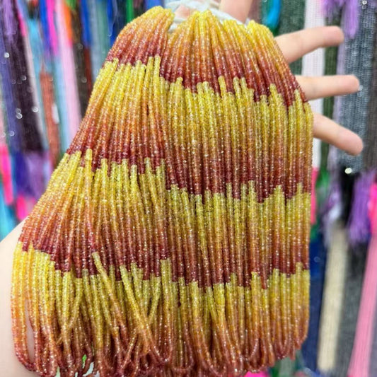 Ombre Natural Stone Beads For Jewelry Making, Polished Finish, Diameter 3mm With Hole Size 2~2.9mm