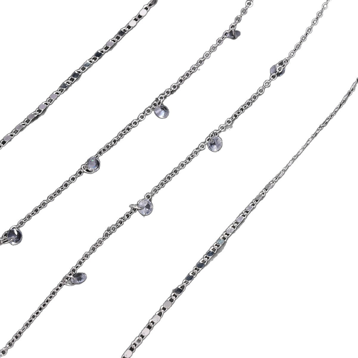 Geometric Silver Body Chain For Women Featuring Rhinestones, Perfect For Nightclub Wear