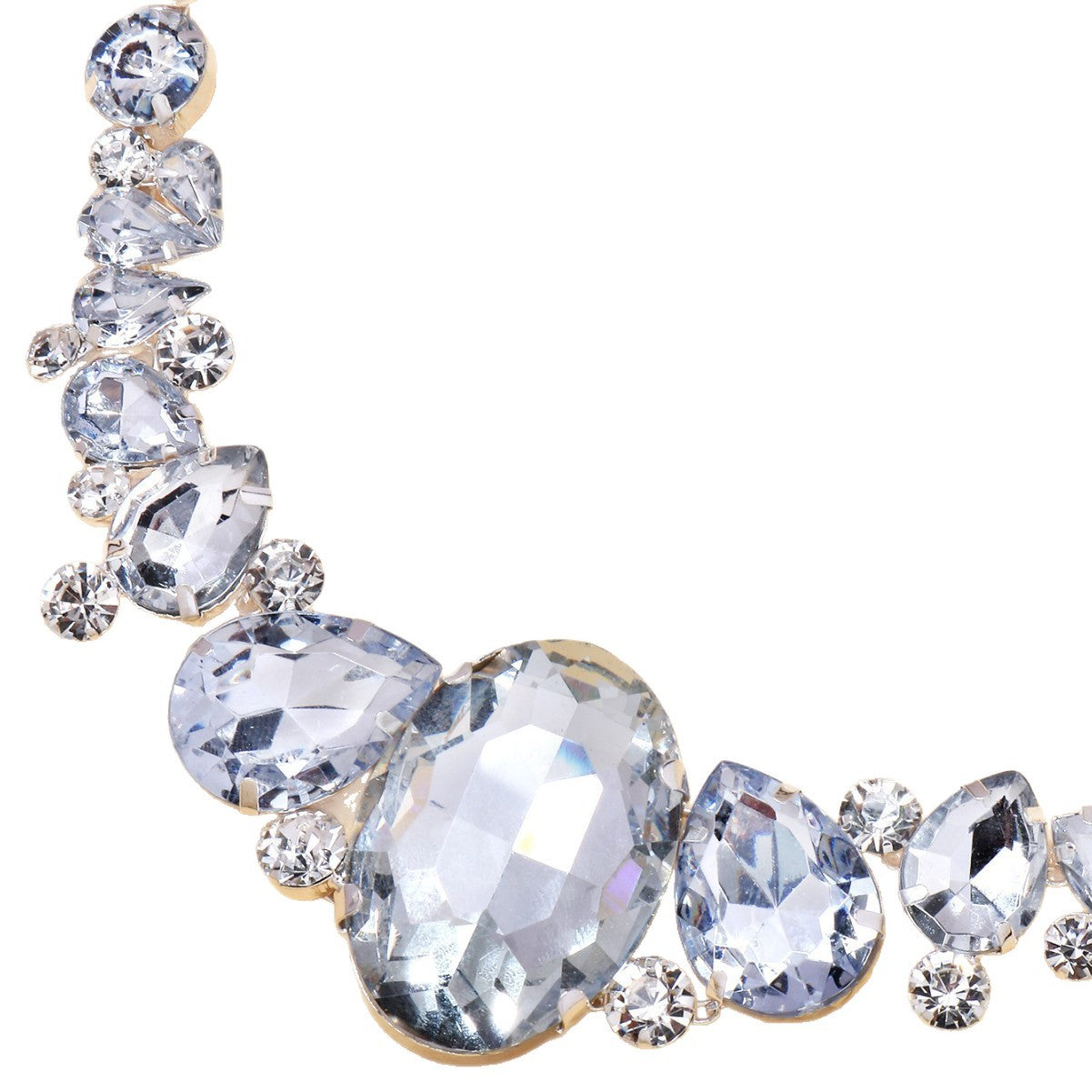 Exaggerated Women’s Necklace Featuring Alloy Pendant With Rhinestones And Artificial Gemstones, Electroplated Finish