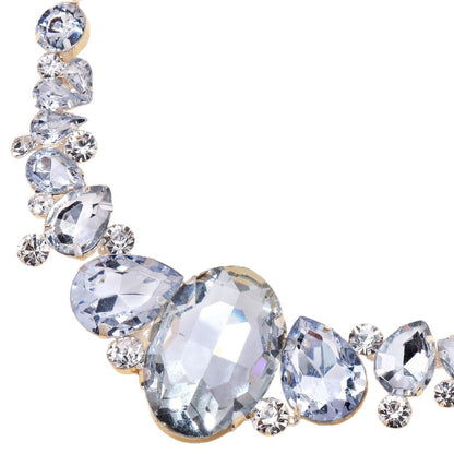 Exaggerated Women’s Necklace Featuring Alloy Pendant With Rhinestones And Artificial Gemstones, Electroplated Finish