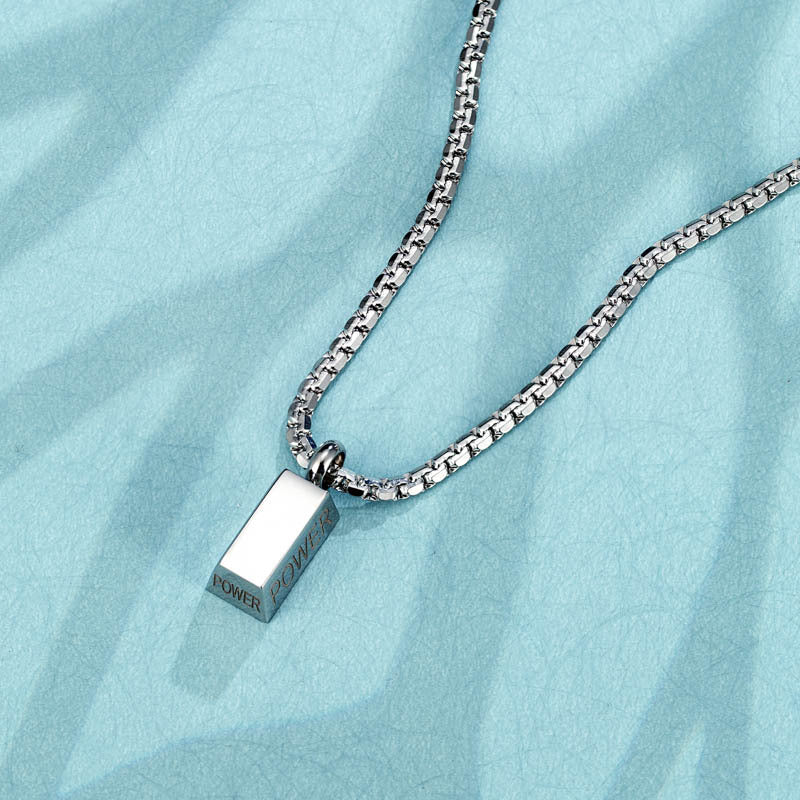 Waterproof Non Tarnish Silver Titanium Steel Hip-Hop Necklace For Men With Box Chain