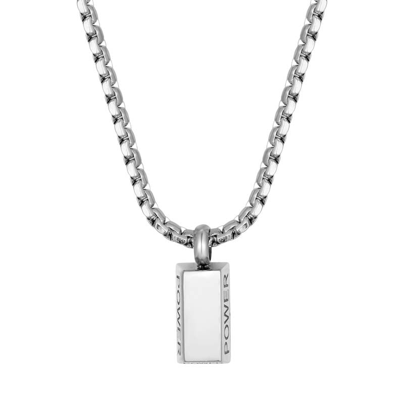 Waterproof Non Tarnish Silver Titanium Steel Hip-Hop Necklace For Men With Box Chain