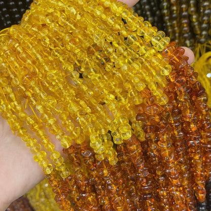Handmade Ombre Gravel Beads With Amber Inlay, Diameter 6 Mm, Available In Rainbow Colors For Jewelry Making