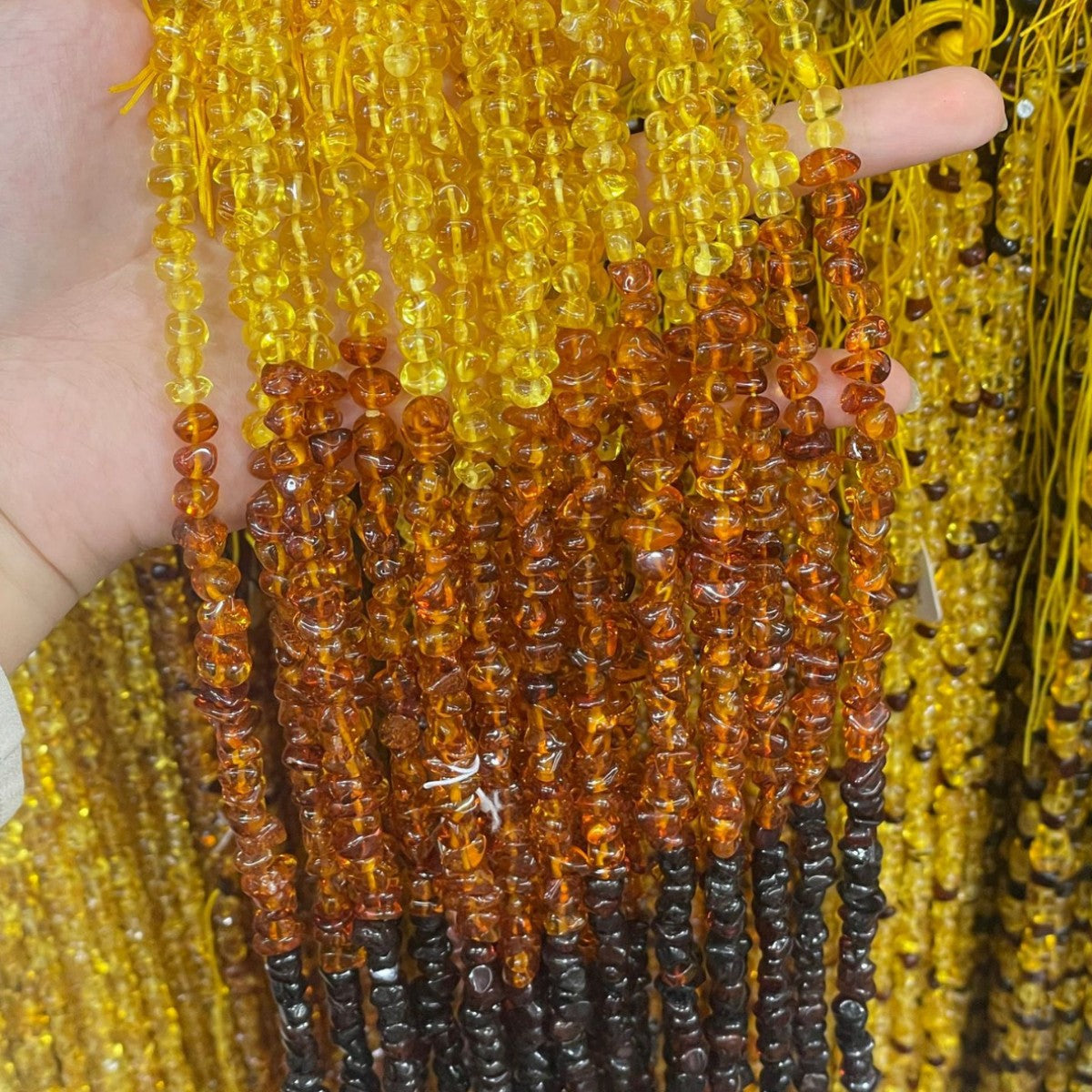 Handmade Ombre Gravel Beads With Amber Inlay, Diameter 6 Mm, Available In Rainbow Colors For Jewelry Making