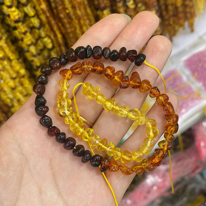 Handmade Ombre Gravel Beads With Amber Inlay, Diameter 6 Mm, Available In Rainbow Colors For Jewelry Making