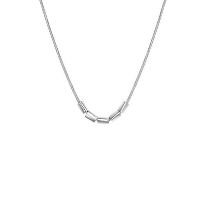 Gold Rhombus Necklace For Women With Titanium Steel Pendant And Snake Chain