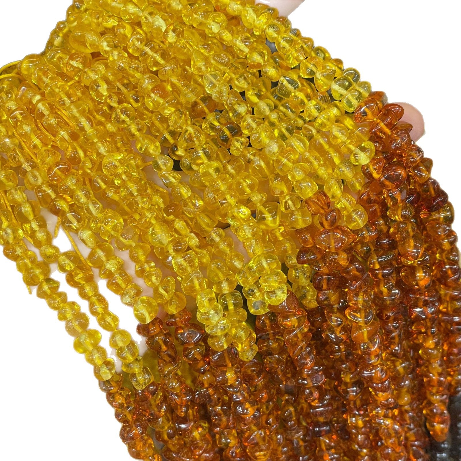 Handmade Ombre Gravel Beads With Amber Inlay, Diameter 6 Mm, Available In Rainbow Colors For Jewelry Making