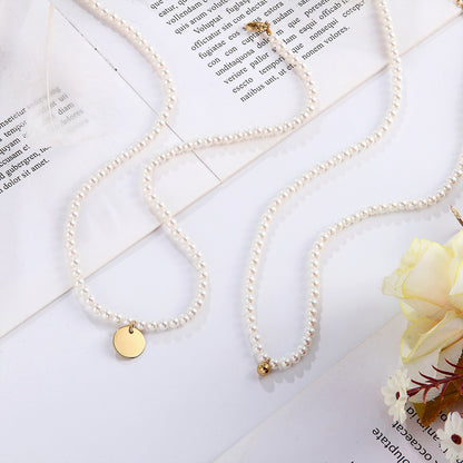 Handmade Freshwater Pearl Necklace For Women Featuring 5-6mm Simple Style Pearls