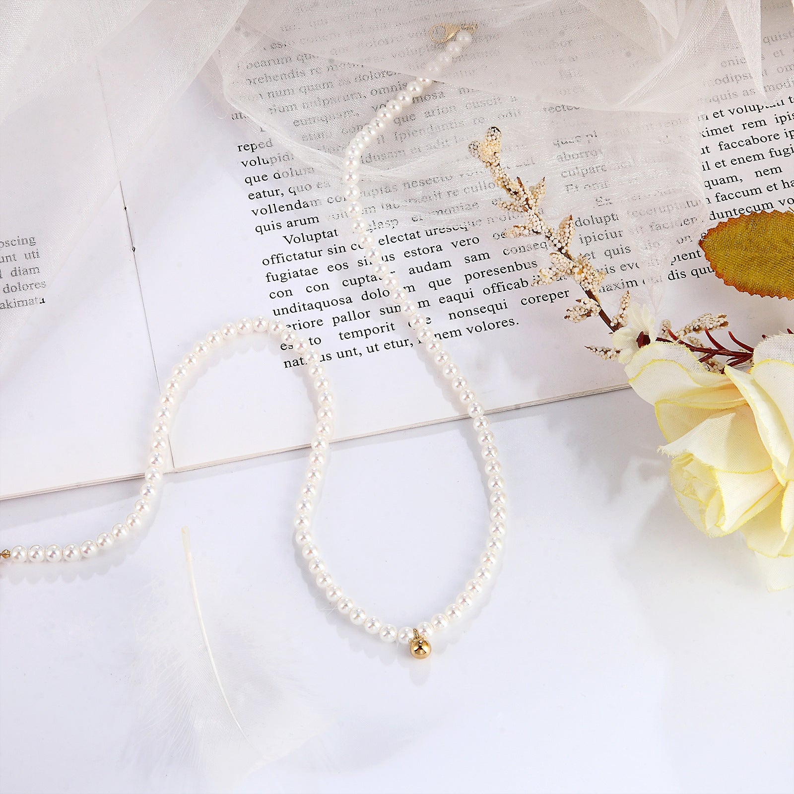 Handmade Freshwater Pearl Necklace For Women Featuring 5-6mm Simple Style Pearls