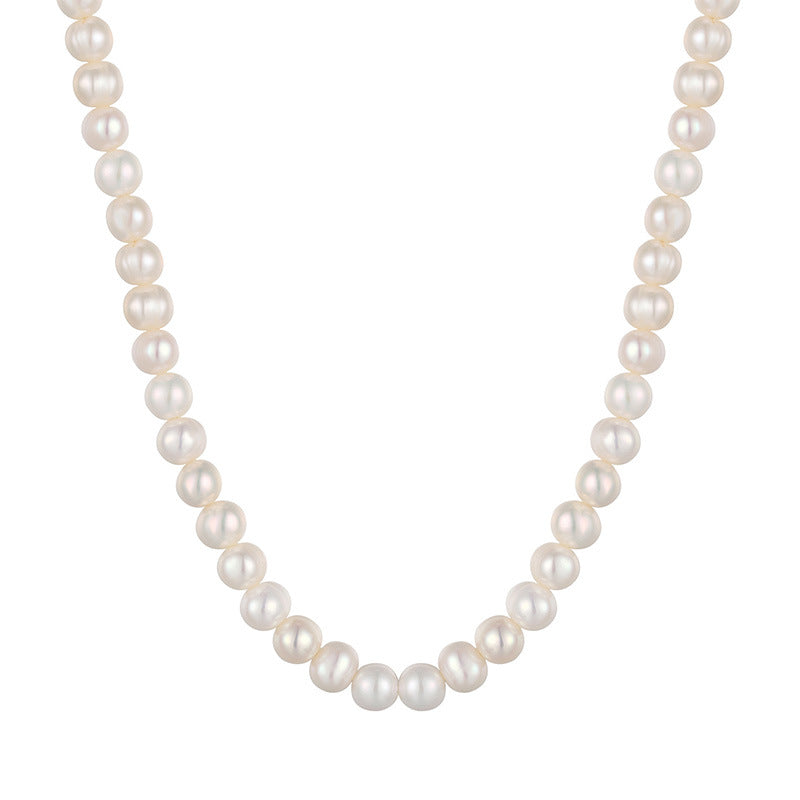 Handmade Freshwater Pearl Necklace For Women Featuring 5-6mm Simple Style Pearls