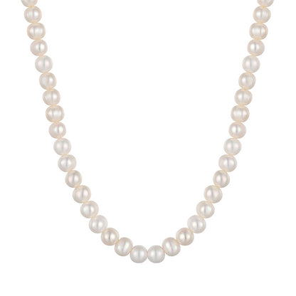 Handmade Freshwater Pearl Necklace For Women Featuring 5-6mm Simple Style Pearls