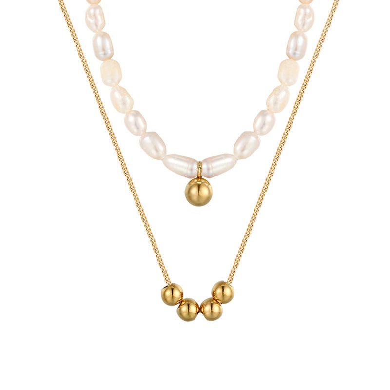 Handmade Freshwater Pearl Necklace For Women Featuring 5-6mm Simple Style Pearls