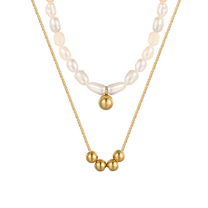 Handmade Freshwater Pearl Necklace For Women Featuring 5-6mm Simple Style Pearls