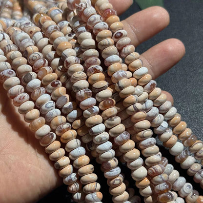 Handmade Natural Stone Beads With Agate Inlay, 4mm Diameter For Jewelry Making