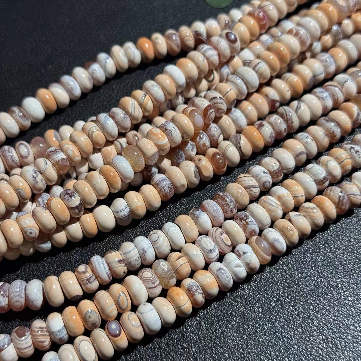 Handmade Natural Stone Beads With Agate Inlay, 4mm Diameter For Jewelry Making