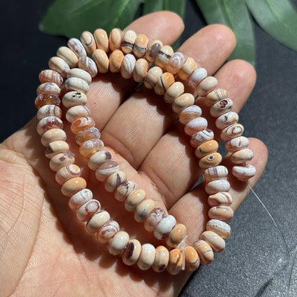 Handmade Natural Stone Beads With Agate Inlay, 4mm Diameter For Jewelry Making