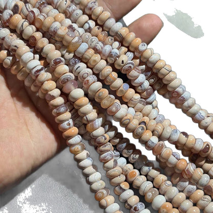 Handmade Natural Stone Beads With Agate Inlay, 4mm Diameter For Jewelry Making