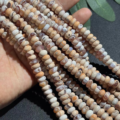 Handmade Natural Stone Beads With Agate Inlay, 4mm Diameter For Jewelry Making