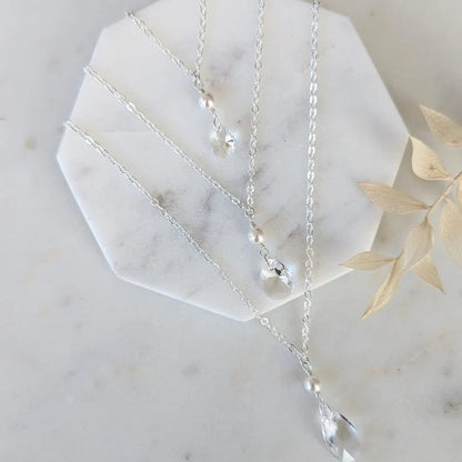 925 Sterling Silver Body Chain For Women With White Crystal Inlay, Silver Crystal Body Jewelry Perfect For Banquet