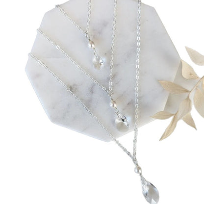 925 Sterling Silver Body Chain For Women With White Crystal Inlay, Silver Crystal Body Jewelry Perfect For Banquet