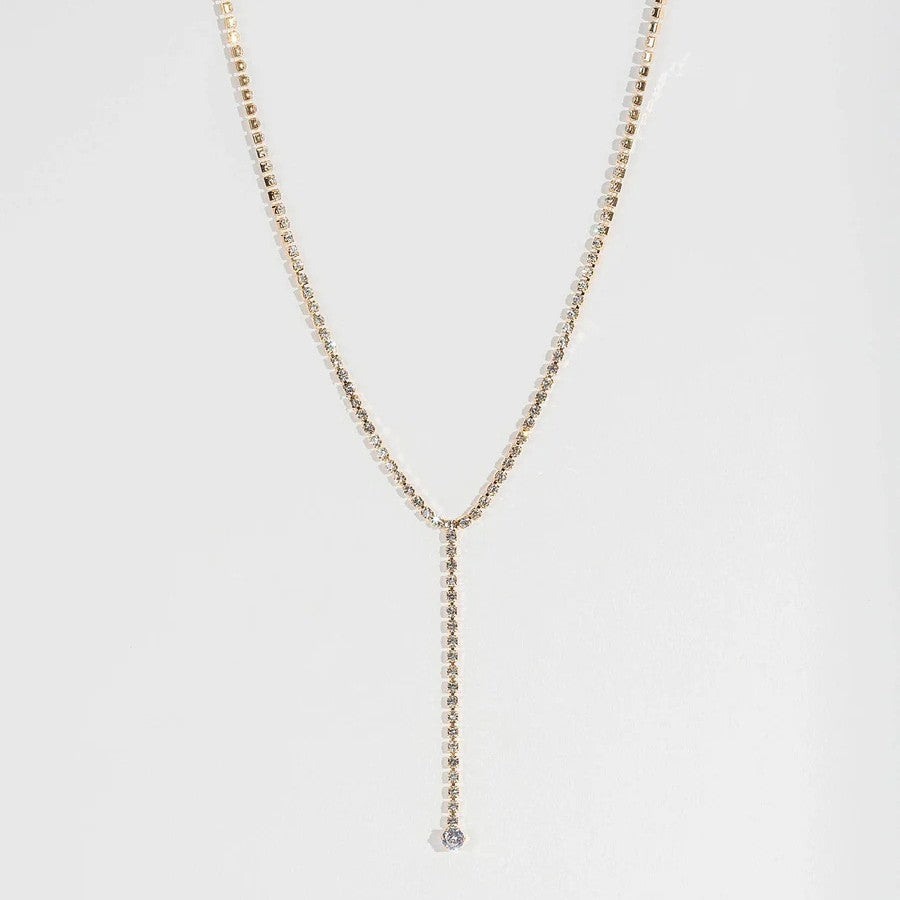 Sweet Silver Flowers Y-Necklace Lariat Necklace For Women With Zircon And Rhinestones On Cable Chain