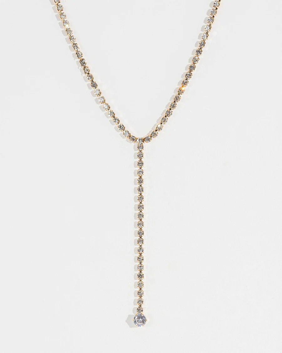 Sweet Silver Flowers Y-Necklace Lariat Necklace For Women With Zircon And Rhinestones On Cable Chain