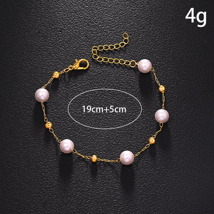 Pearl Pattern Necklace For Women In Simple Style, Featuring Electroplated Imitation Pearl With Artificial Crystal Inlay
