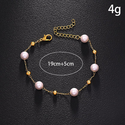 Pearl Pattern Necklace For Women In Simple Style, Featuring Electroplated Imitation Pearl With Artificial Crystal Inlay