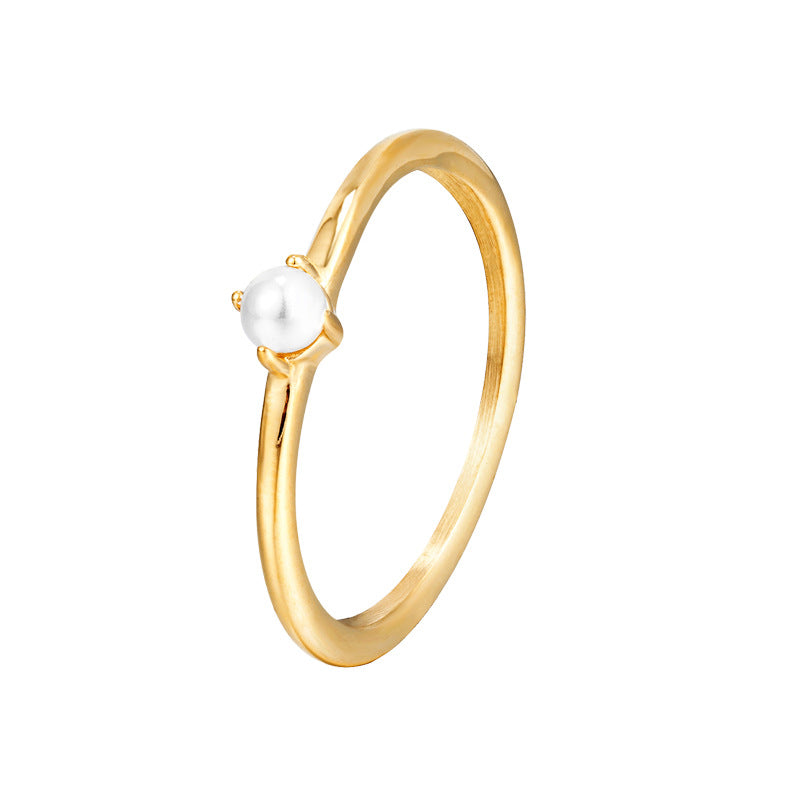 Water Droplets Rings For Women In Simple Style Featuring Claw Setting Made Of Titanium Steel With 14K Real Gold Electroplated