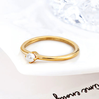 Water Droplets Rings For Women In Simple Style Featuring Claw Setting Made Of Titanium Steel With 14K Real Gold Electroplated