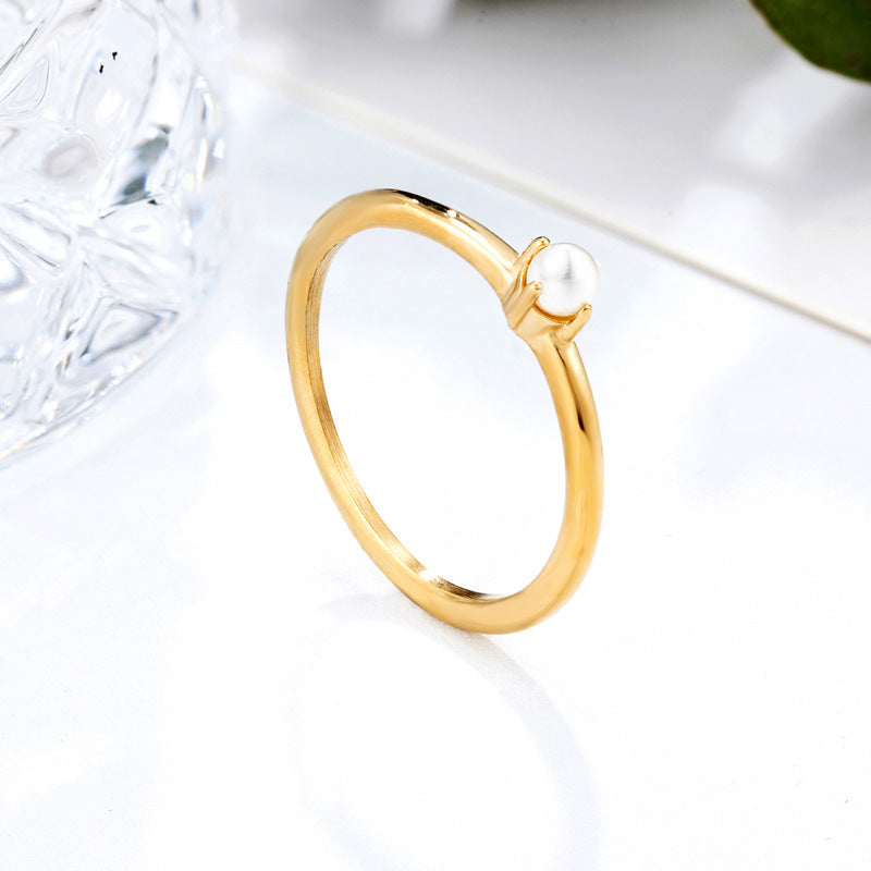 Water Droplets Rings For Women In Simple Style Featuring Claw Setting Made Of Titanium Steel With 14K Real Gold Electroplated