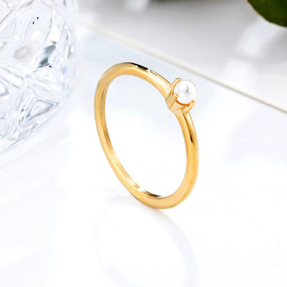 Water Droplets Rings For Women In Simple Style Featuring Claw Setting Made Of Titanium Steel With 14K Real Gold Electroplated