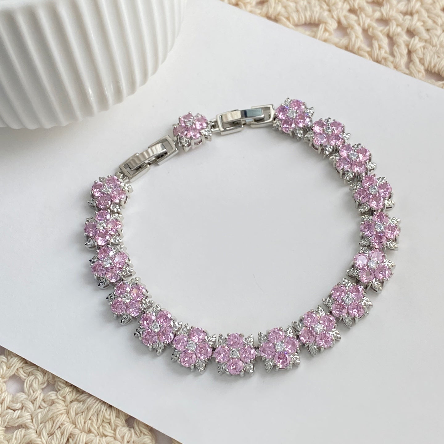Sweet Style Fireworks Bracelets With Waterproof Non Tarnish Brass, Real Gold Plated Chain And Zircon Inlay