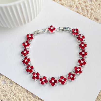 Sweet Style Fireworks Bracelets With Waterproof Non Tarnish Brass, Real Gold Plated Chain And Zircon Inlay